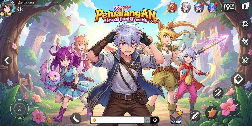 Tampilan gameplay seru dari 99RP dengan karakter Anime yang menawan.