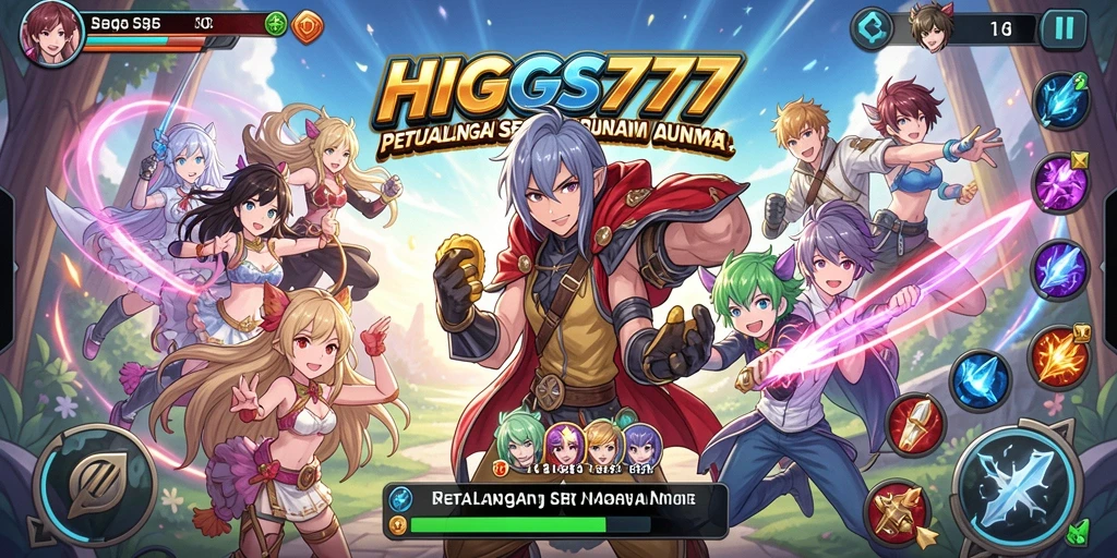Screenshot HIGGS777 menampilkan pertempuran karakter dalam dunia Anime.