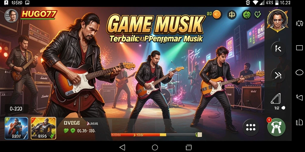 Screenshot gameplay <strong>HUGO77</strong> menampilkan aksi seru bermain musik.
