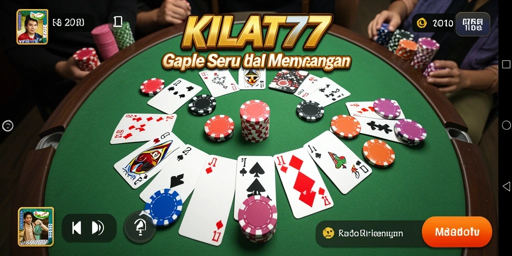 Screenshot utama KILAT77 menunjukkan suasana bermain Gaple yang seru.