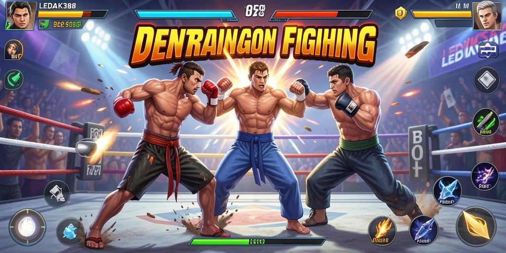 Tampilan gameplay LEDAK388 saat pertarungan seru.