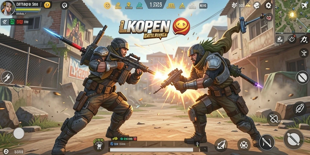 Gameplay LKOPEN yang seru dengan aksi pertarungan di pulau terpencil.