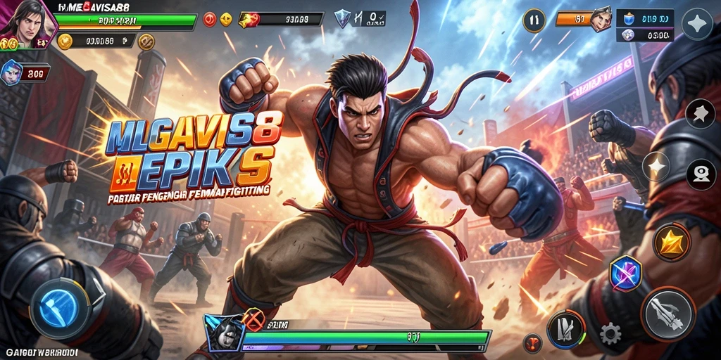 Screenshot utama MEGAVISA88 menampilkan aksi pertarungan yang intens.