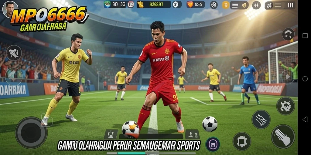 Screenshot utama MPO666 menampilkan aksi seru dalam gameplay olahraga.