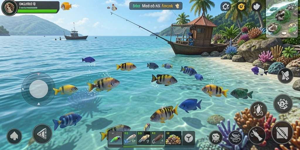 Gameplay memancing seru di OKJKT dengan berbagai lokasi indah.