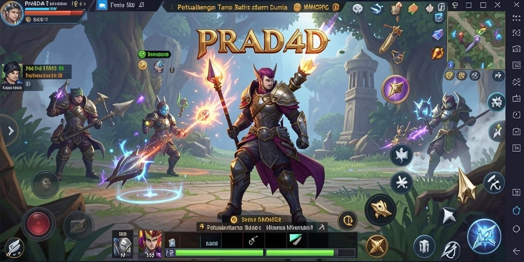 Tangkapan layar dari gameplay PRADA4D yang menampilkan aksi seru dalam MMORPG.