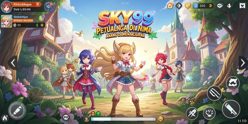 Screenshot gameplay <strong>SKY99</strong> memperlihatkan pertarungan seru di dunia Anime.