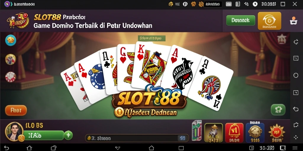 Tampilan gameplay seru SLOT88 dengan suasana permainan domino yang menarik.