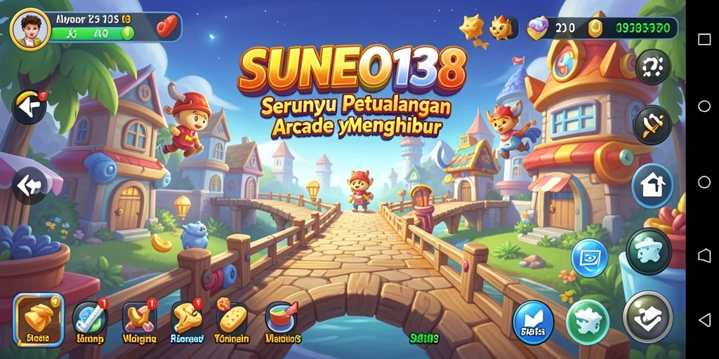Tampilan gameplay SUNEO138 yang penuh warna dan menantang.