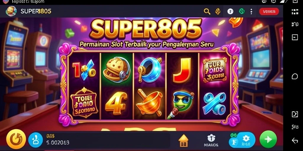 Tampilan gameplay menarik dari SUPER805 yang penuh warna dan seru.